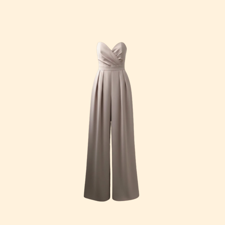 Women's Pleated Strapless Jumpsuit