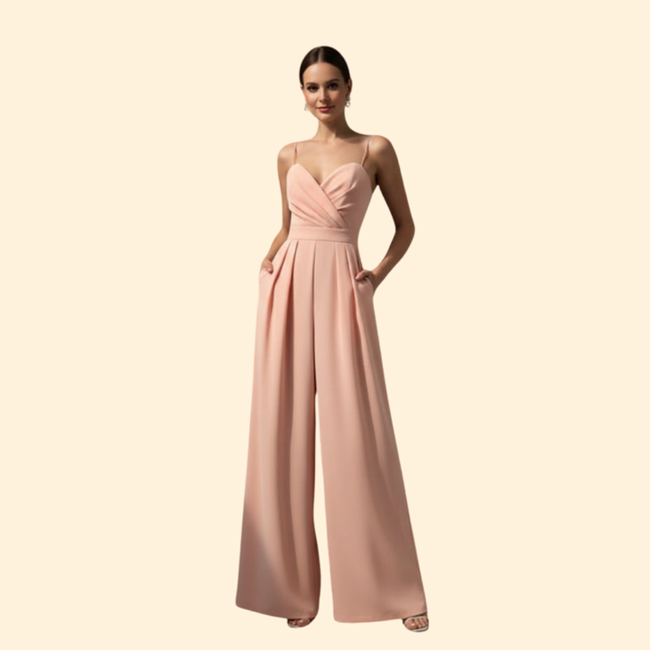 Women's Pleated Strapless Jumpsuit