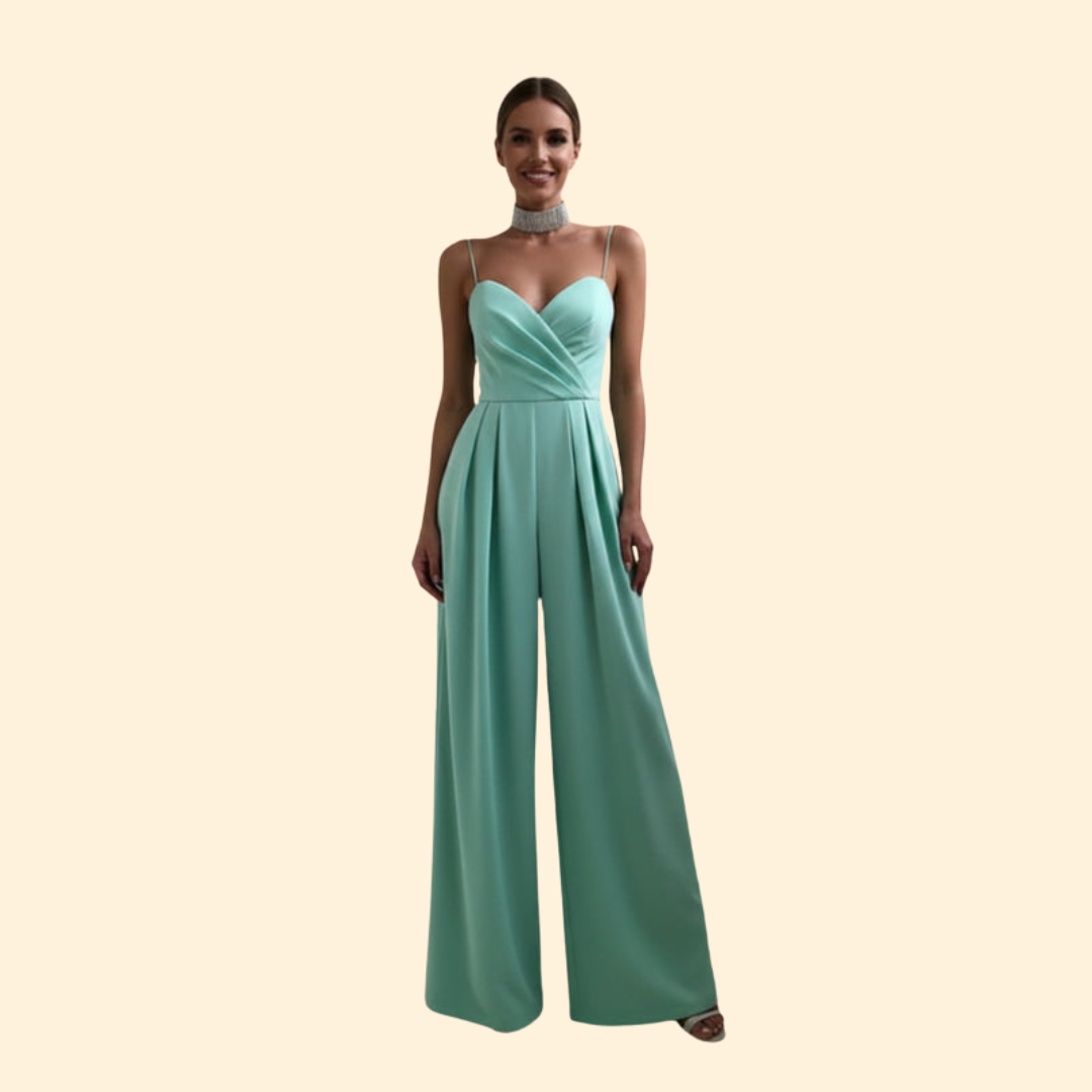 Women's Pleated Strapless Jumpsuit