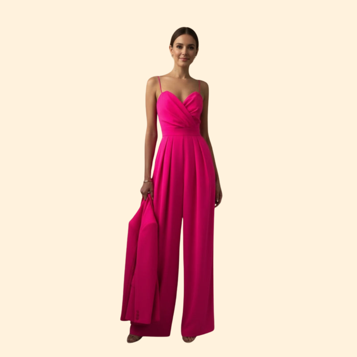 Women's Pleated Strapless Jumpsuit