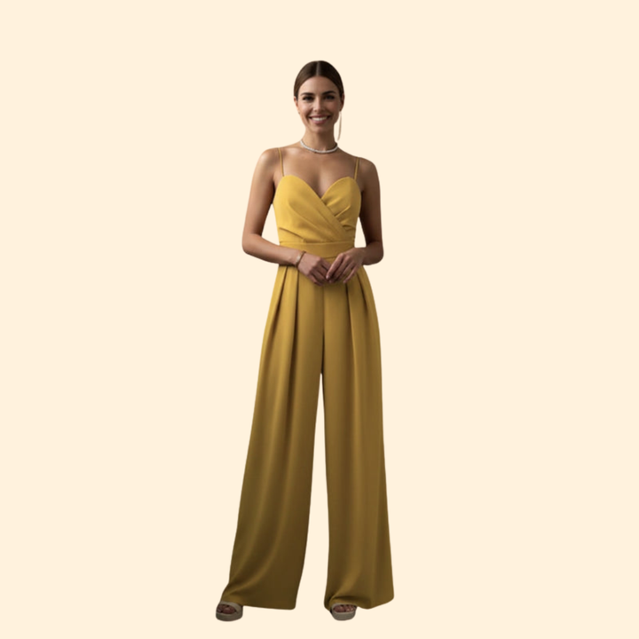 Women's Pleated Strapless Jumpsuit
