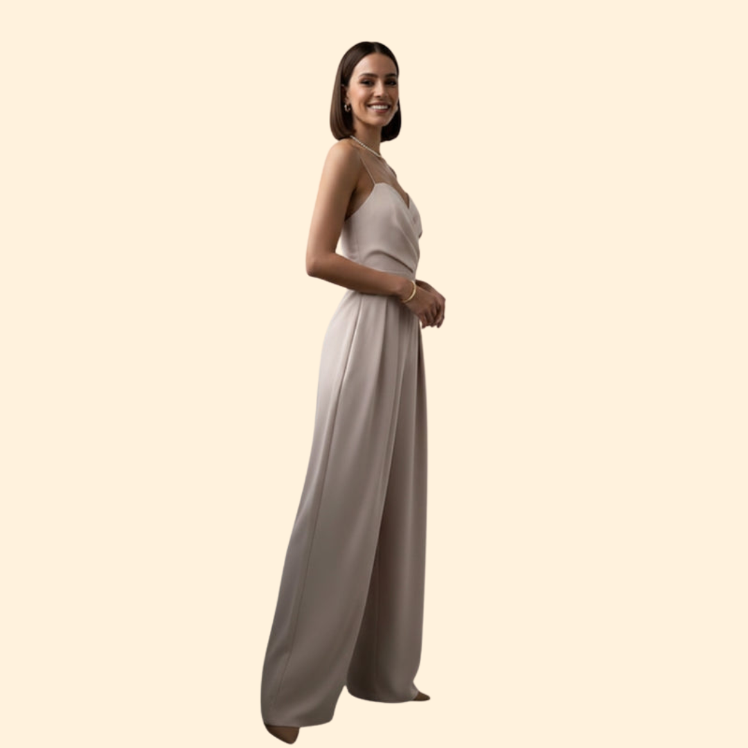 Women's Pleated Strapless Jumpsuit