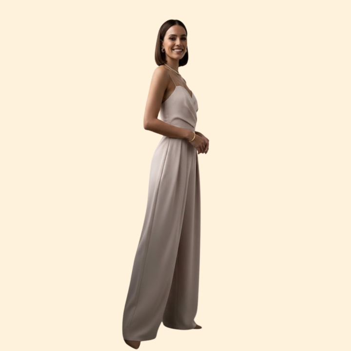 Women's Pleated Strapless Jumpsuit