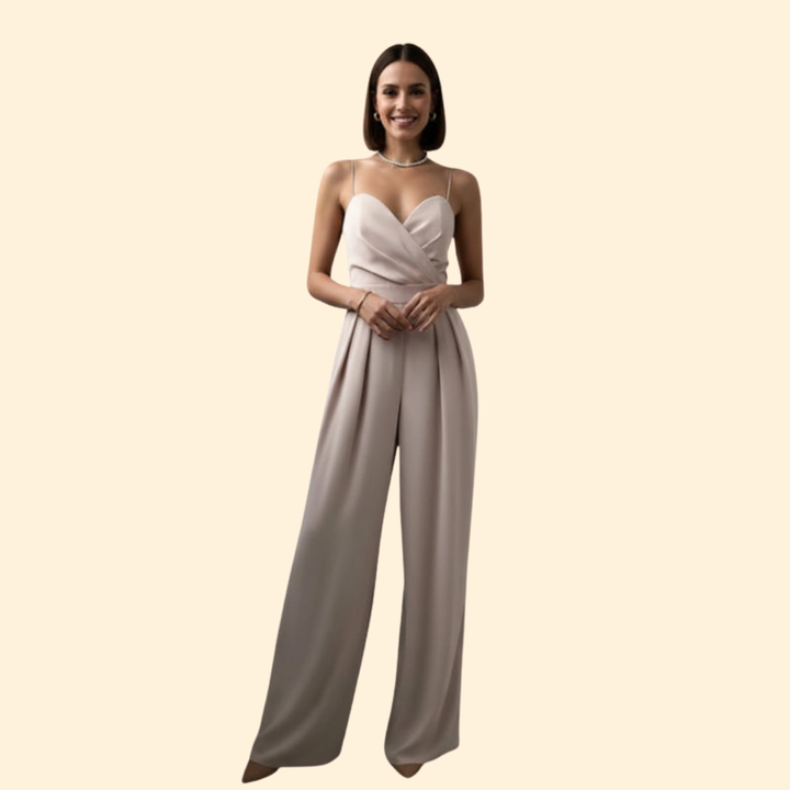 Women's Pleated Strapless Jumpsuit