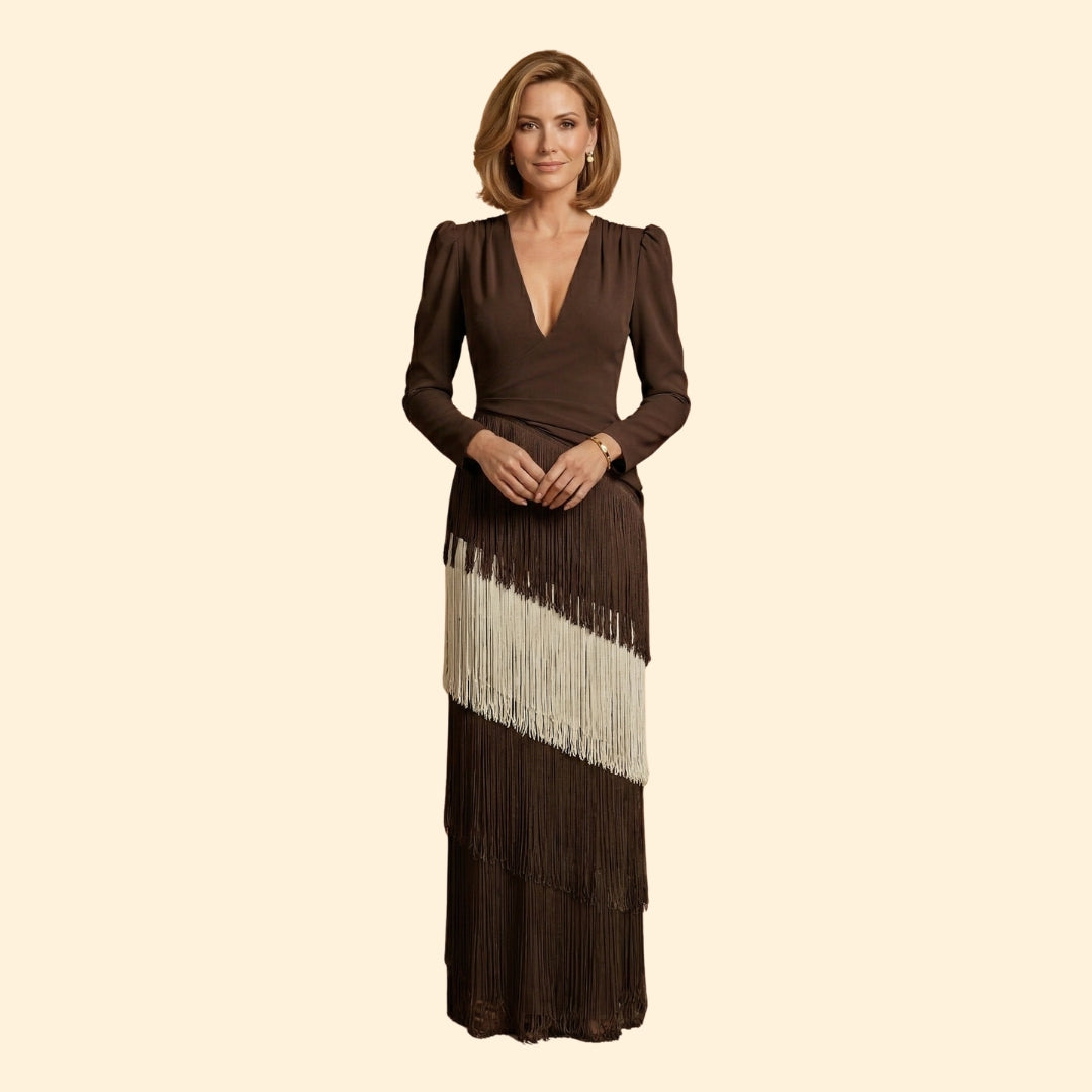 Women's Pleated Tassel Dress