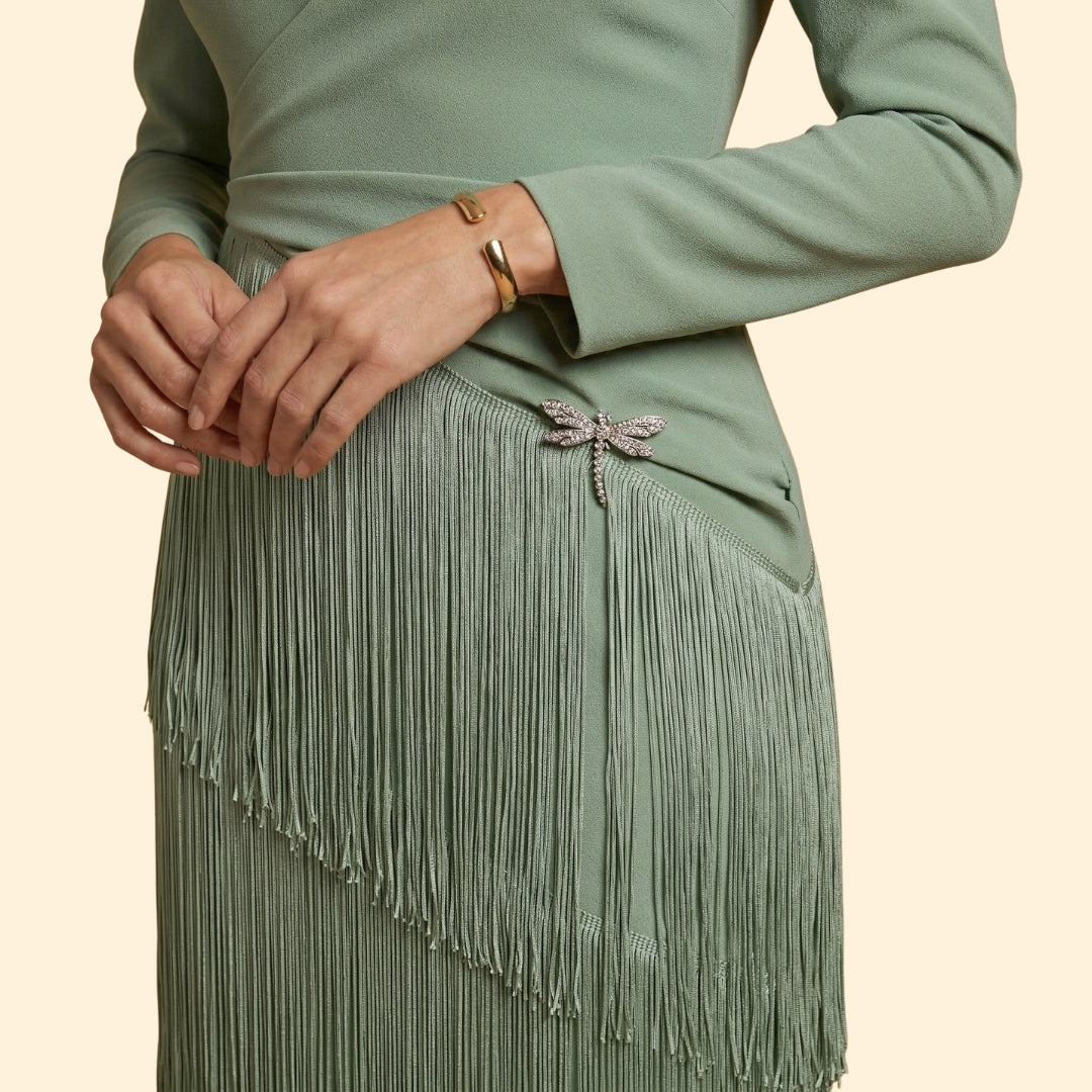 Women's Pleated Tassel Dress
