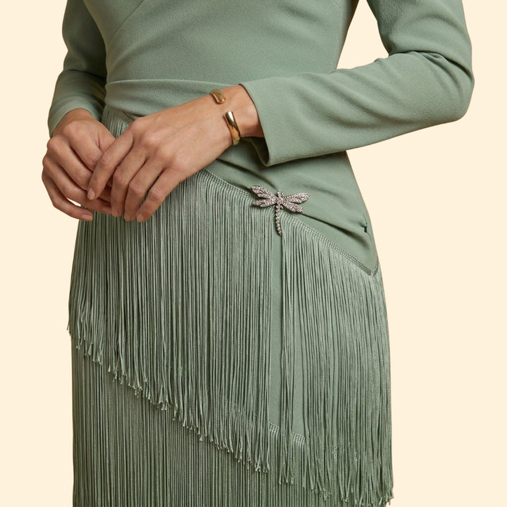Women's Pleated Tassel Dress