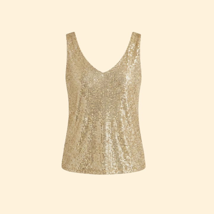 Women’s Pleated V-Neck Sleeveless Blouse