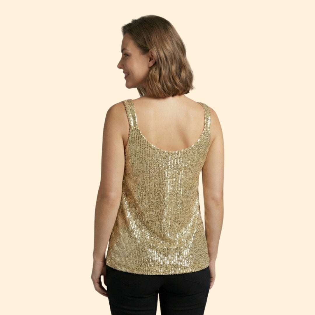 Women’s Pleated V-Neck Sleeveless Blouse
