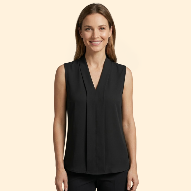 Women’s Pleated V-Neck Top