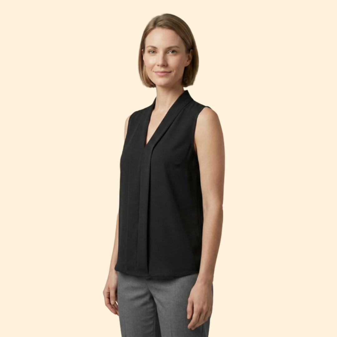 Women's Pleated V-Neck Top