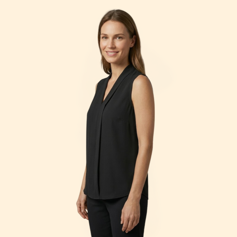 Women’s Pleated V-Neck Top
