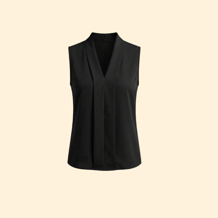 Women's Pleated V-Neck Top