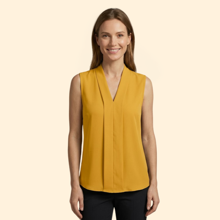 Women’s Pleated V-Neck Top