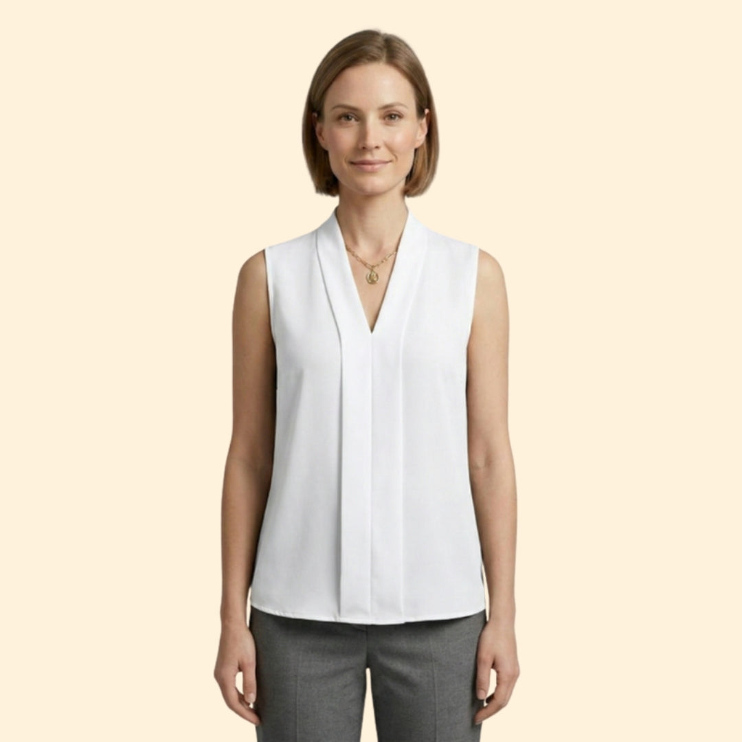 Women's Pleated V-Neck Top