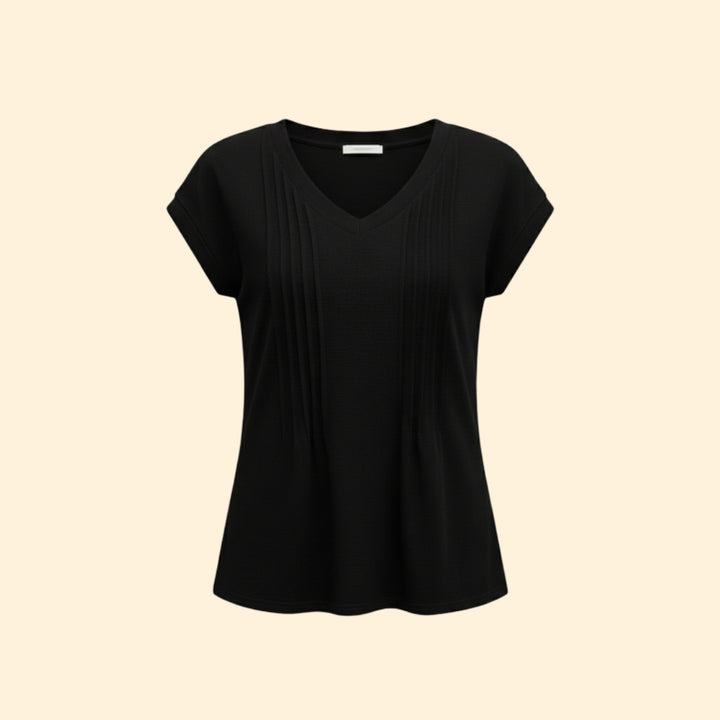 Women's Pleated V-Neck Top