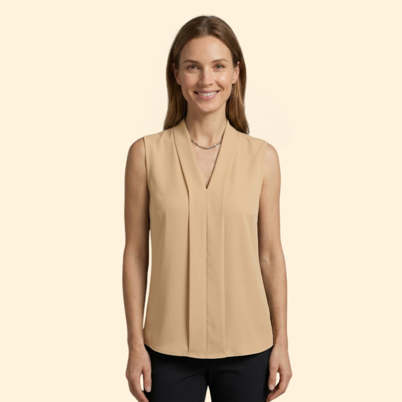 Women’s Pleated V-Neck Top