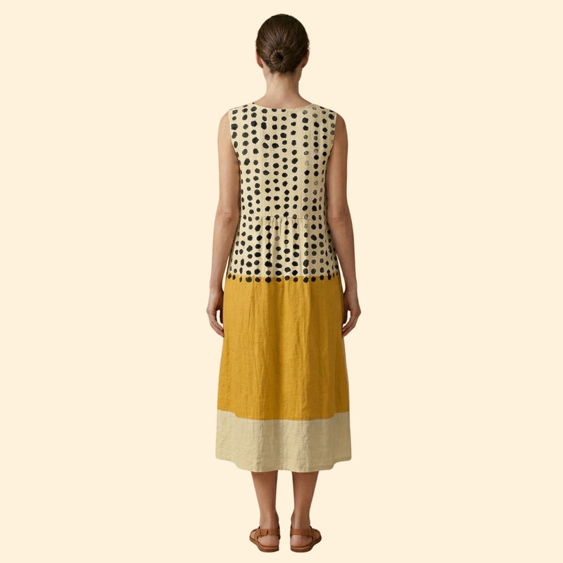 Women's Polka Colorblock Midi Dress