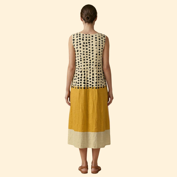 Women's Polka Colorblock Midi Dress