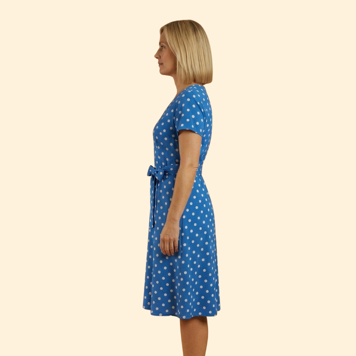Women's Polka Dot V-Neck Midi Dress