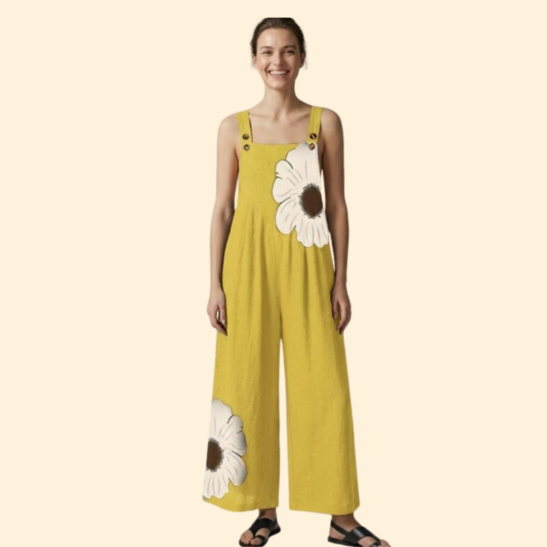 Women's Printed Adjustable Dungarees