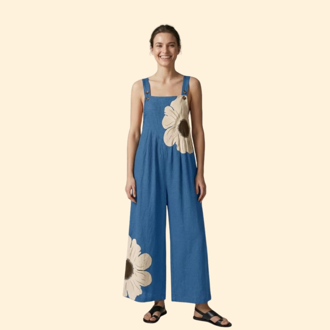 Women's Printed Adjustable Dungarees