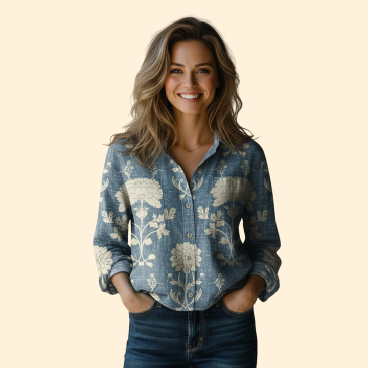 Women’s Printed Button Down Shirt