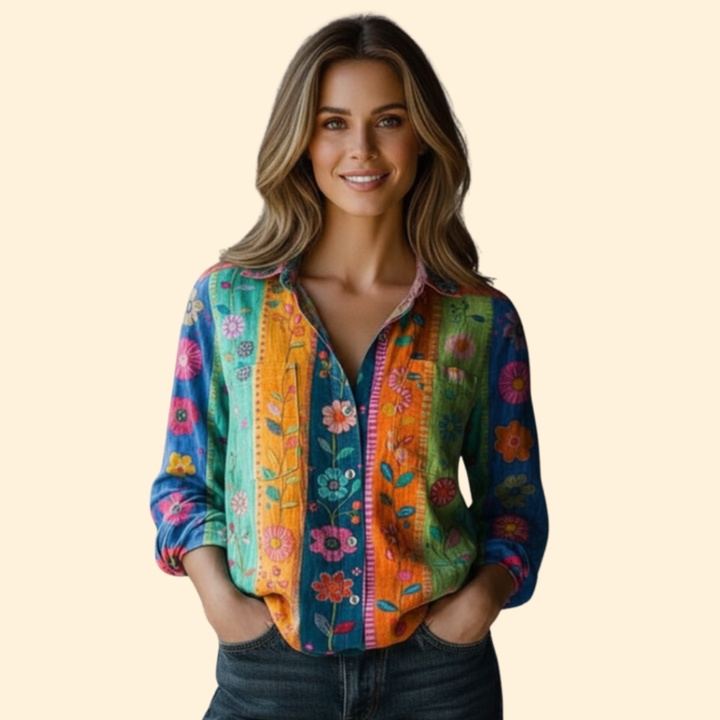 Women’s Printed Button Down Shirt