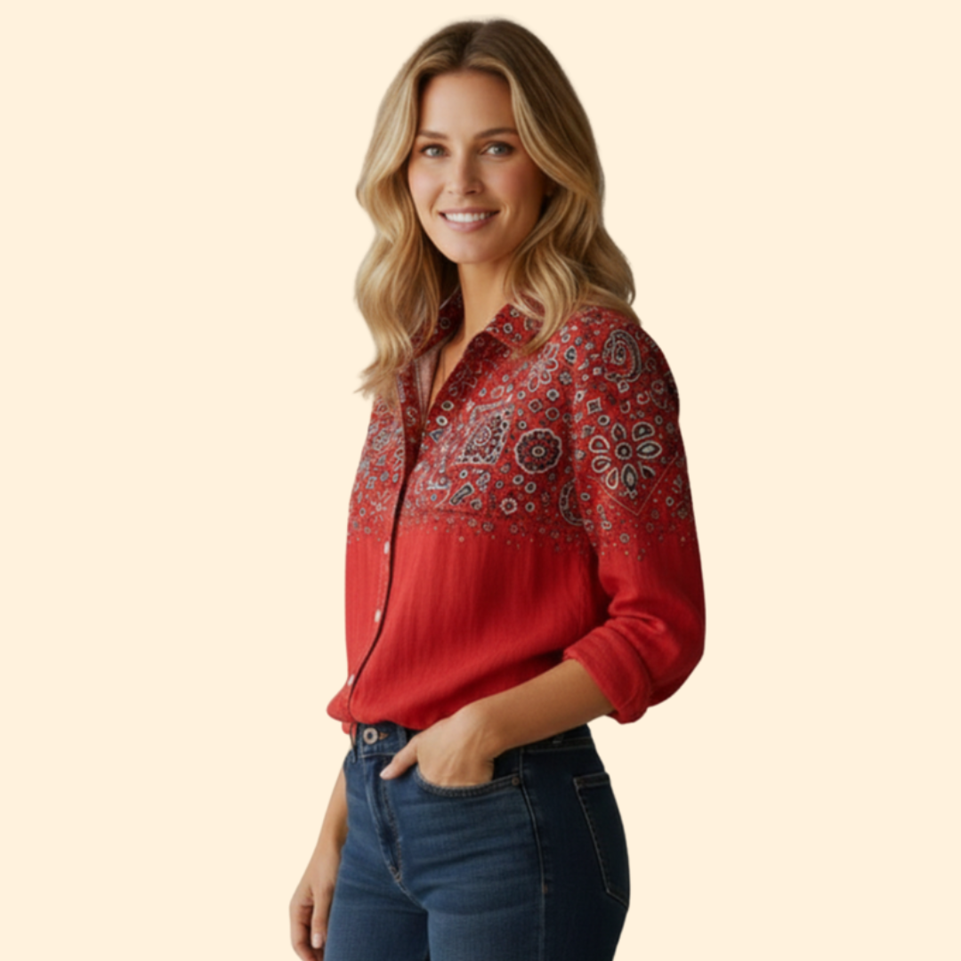 Women’s Printed Button Down Shirt