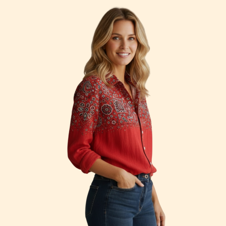 Women’s Printed Button Down Shirt