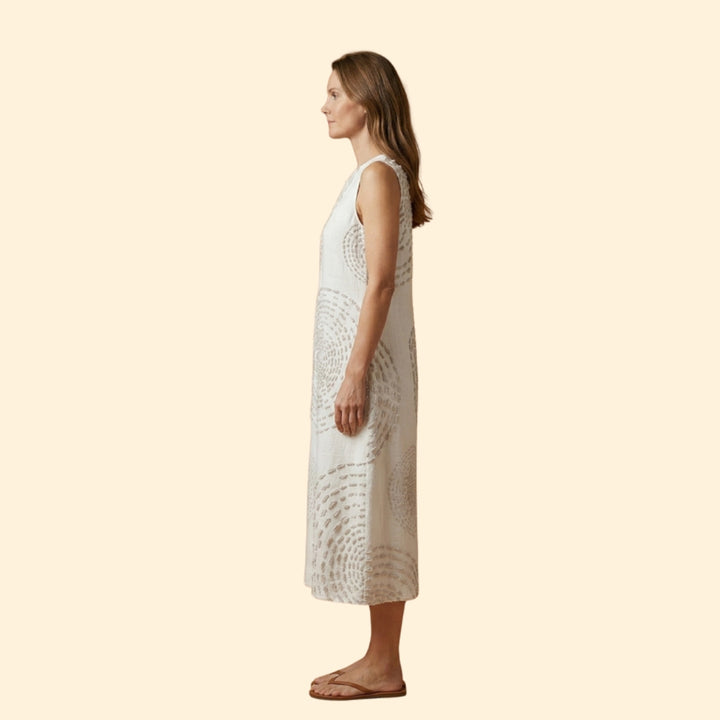 Women's Printed Sleeveless Midi Dress