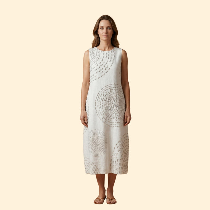 Women's Printed Sleeveless Midi Dress