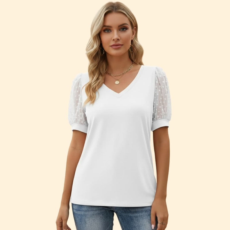 Women’s Puff Sleeve V-Tee