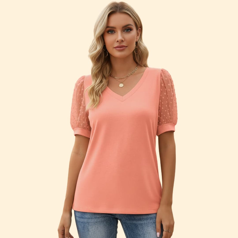 Women’s Puff Sleeve V-Tee