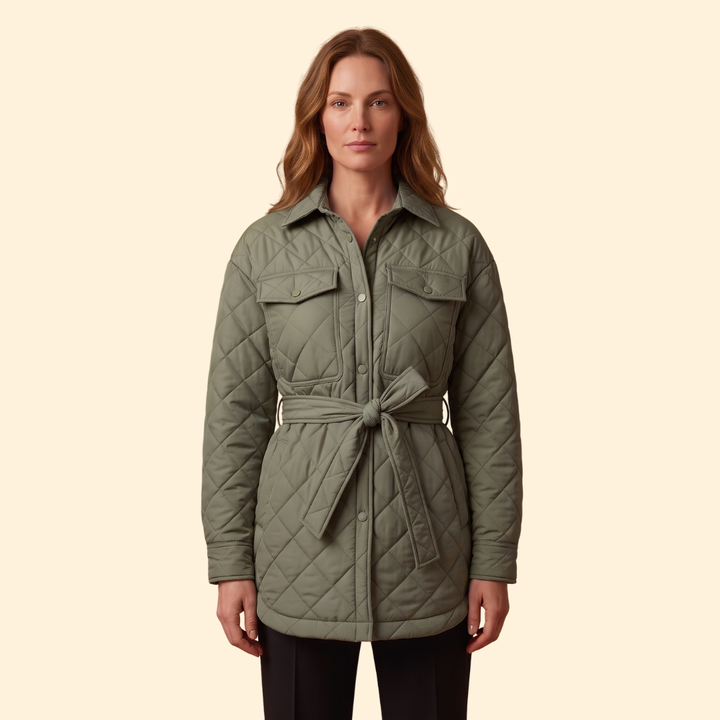 Women's Quilted Belted Jacket
