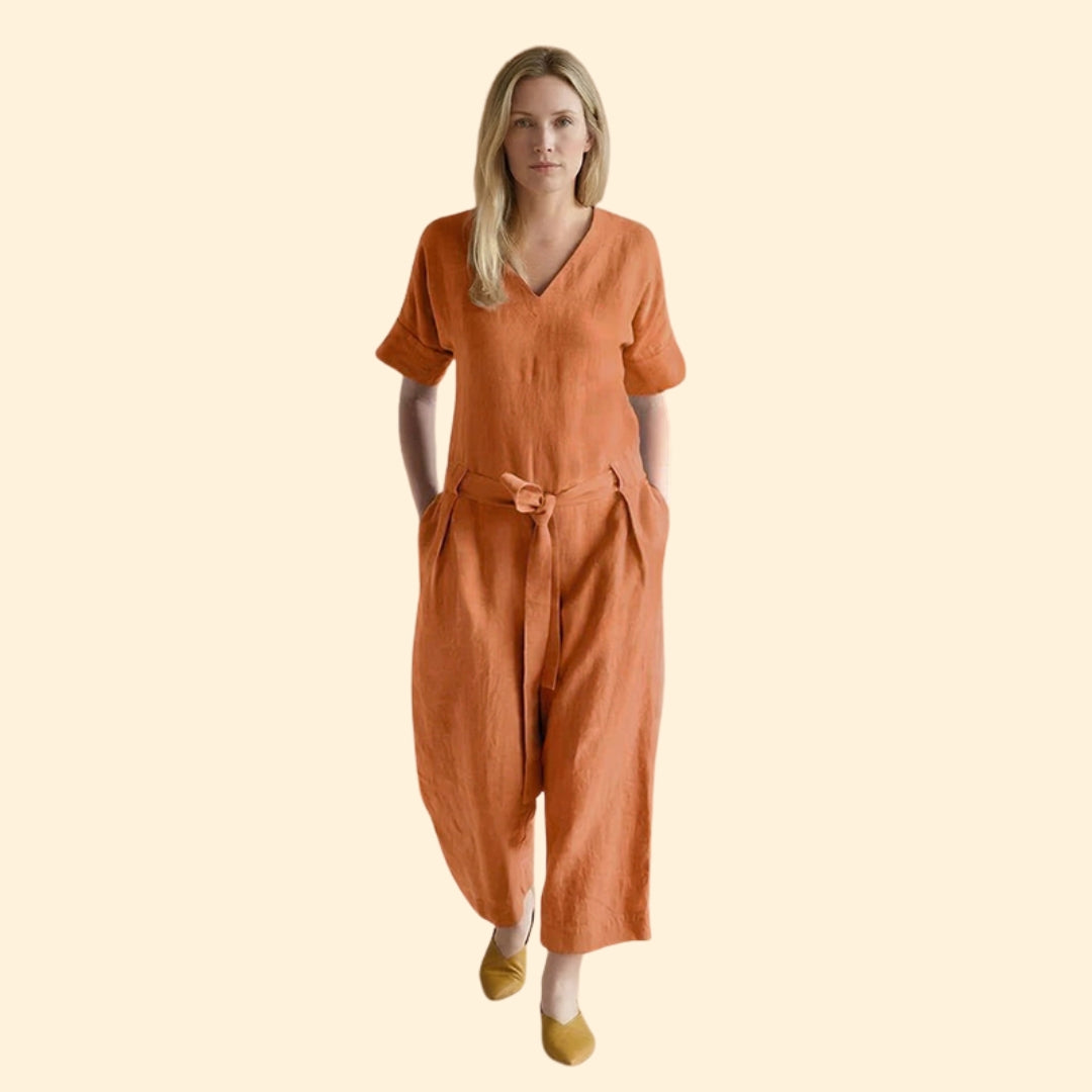 Women's Relaxed Belted Jumpsuit