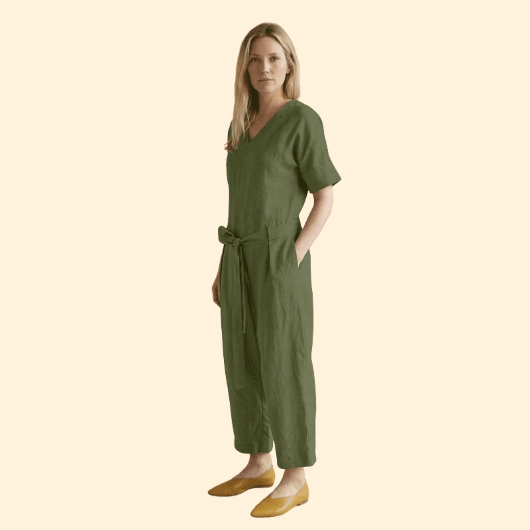 Women's Relaxed Belted Jumpsuit