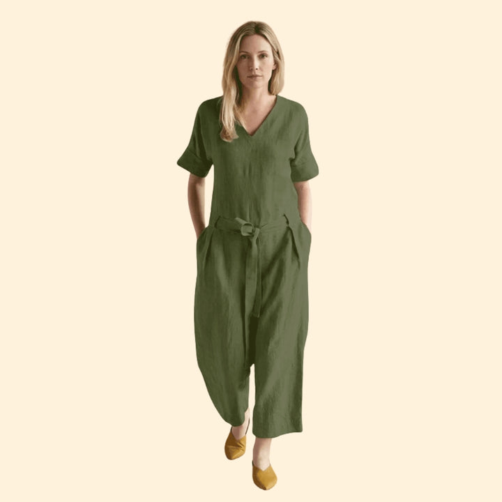Women's Relaxed Belted Jumpsuit