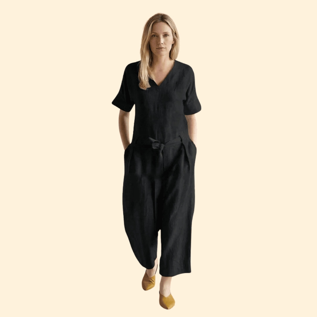 Women's Relaxed Belted Jumpsuit