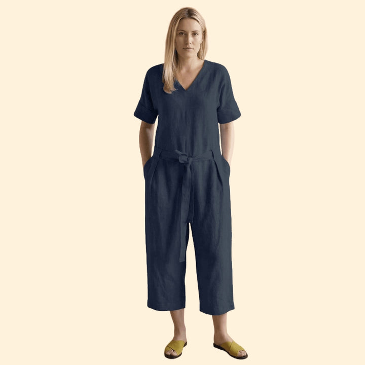 Women's Relaxed Belted Jumpsuit