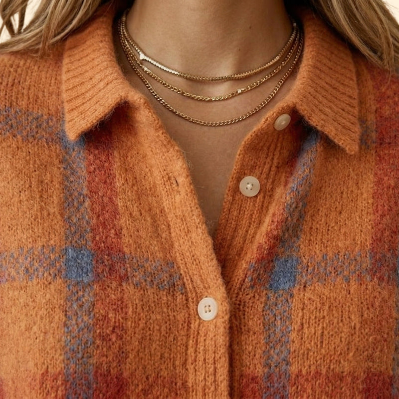 Women's Retro Check Sweater