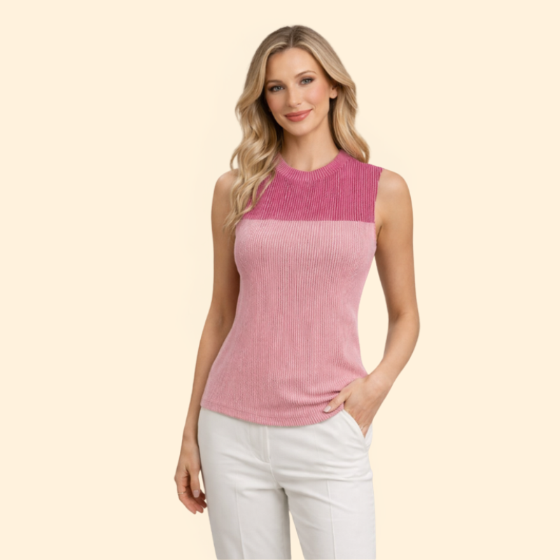 Women’s Ribbed Colorblock Top