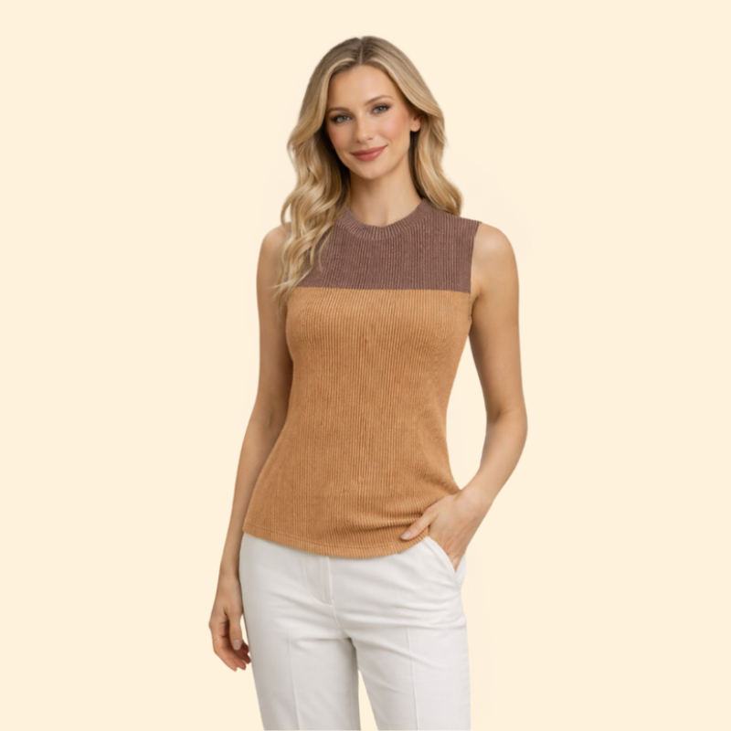 Women’s Ribbed Colorblock Top