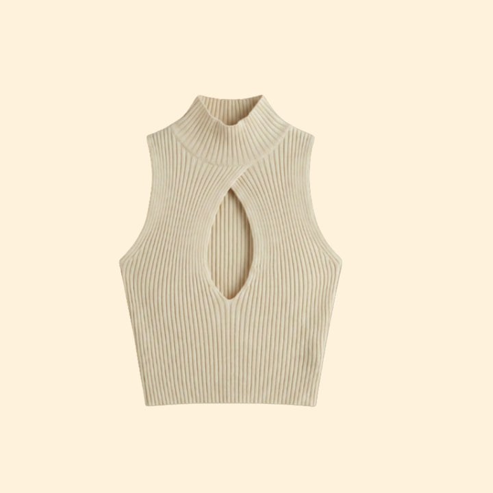 Women's Ribbed Cut-Out Top