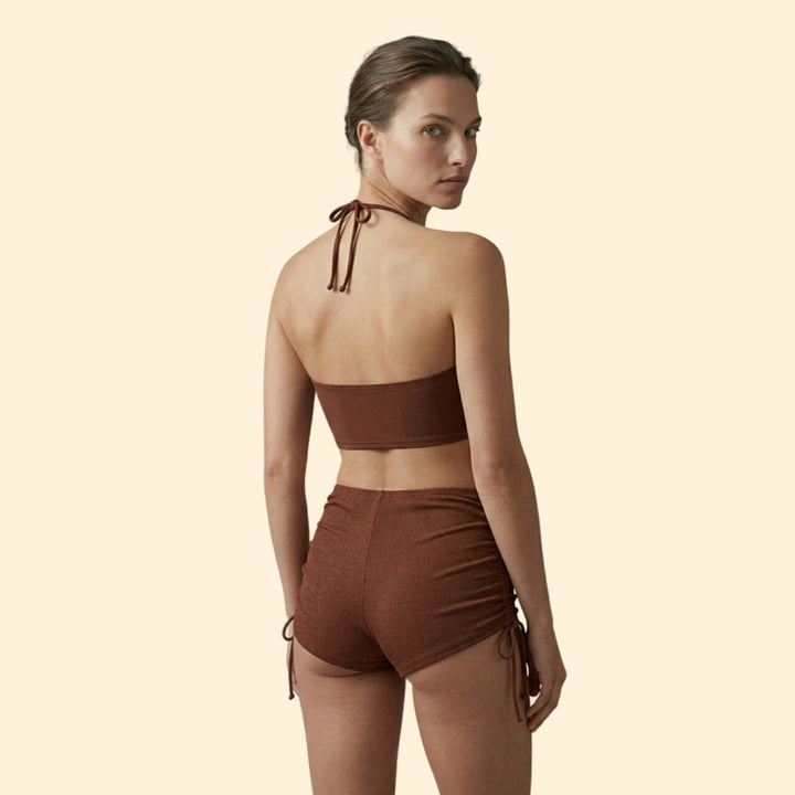 Women's Ribbed Halter Bikini Set