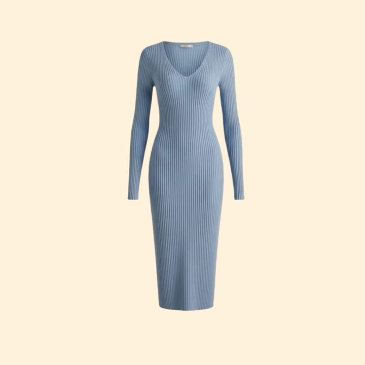 Women’s Ribbed Knit Midi Dress