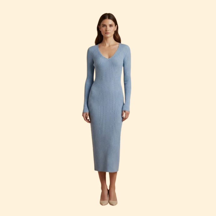 Women’s Ribbed Knit Midi Dress