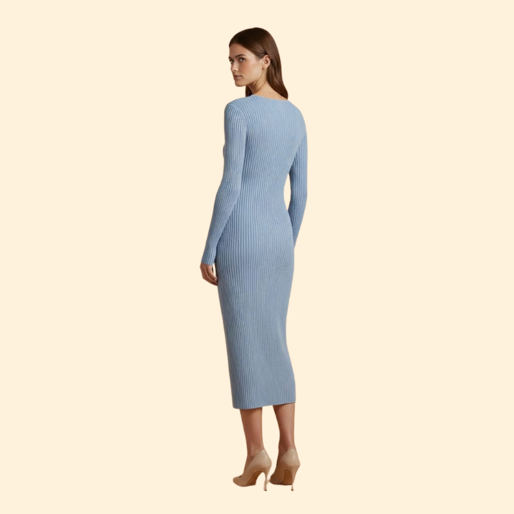 Women’s Ribbed Knit Midi Dress