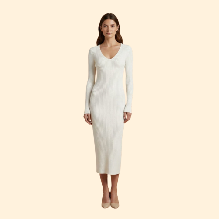 Women’s Ribbed Knit Midi Dress