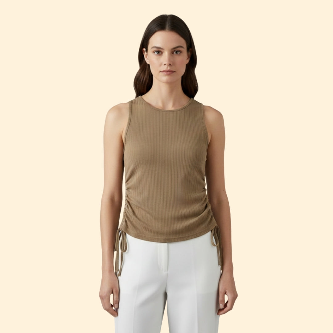 Women's Ribbed Ruched Tank